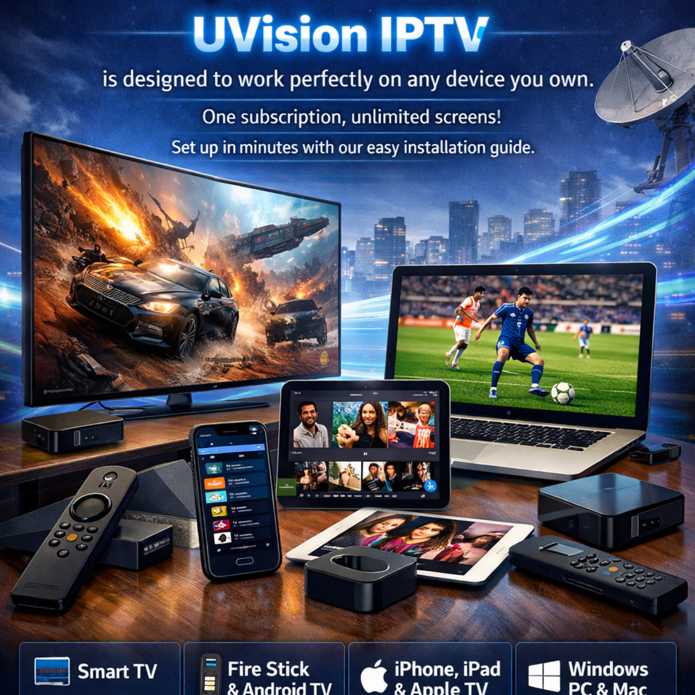 UVISION IPTV auf Smart TV, Handy, Tablet und Fire Stick in Deutschland